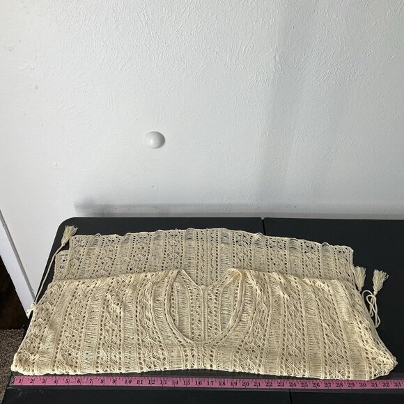 Women's Bohemian Lace Ivory Crochet Swim Cover‎ Up Tunic Dress Size One Size - Picture 10 of 13